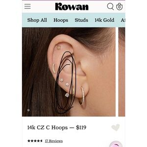 Rowan 14k gold double earring